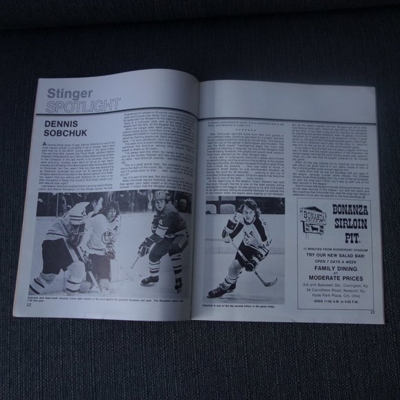 Vintage Hockeytime Cincinnati Stingers vs Houston Aeros Program November 30 1977 - Picture 12 of 15